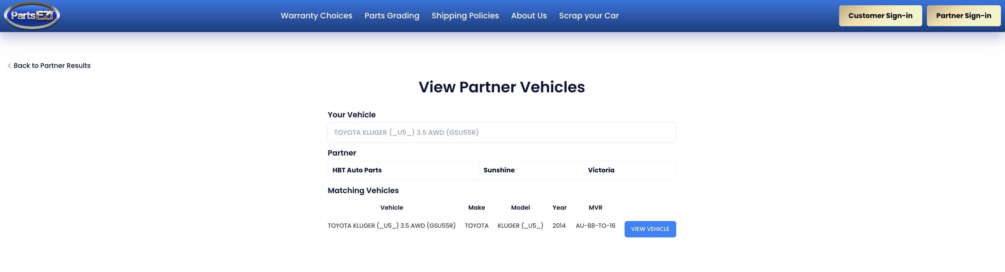 Partner matching vehicle